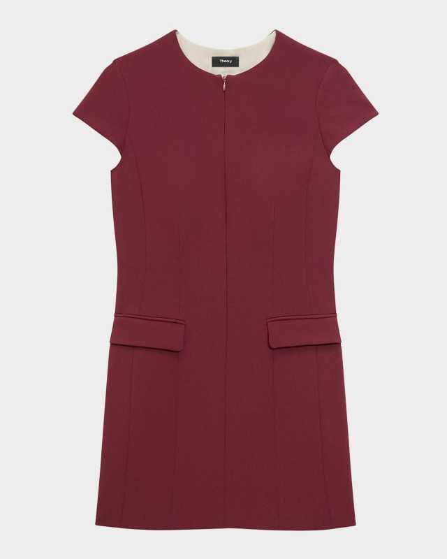 Tailored Zip-Front Mini Dress